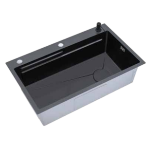 Sylux Rapid SS304 PVD Black Round Drainer with Cap